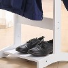 Kings Brand White Wooden Valet Stand – Freestanding Clothes Organizer, Garment Rack, Coat Hanger, Shoe Shelf & Accessory Storage - 3 of 4