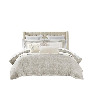 Gracie Mills Elvis Damask Jacquard 3-Piece Duvet Set - 1 of 4