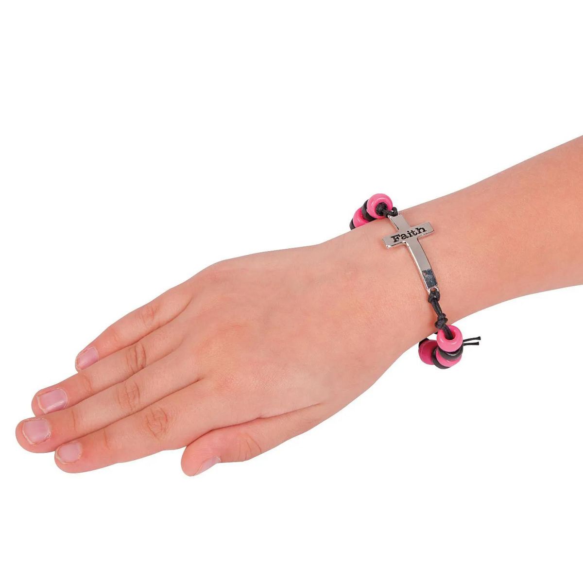 12" Sideways Faith Cross Adjustable Bracelet Craft Kit - Makes 12 - thumbnail 3