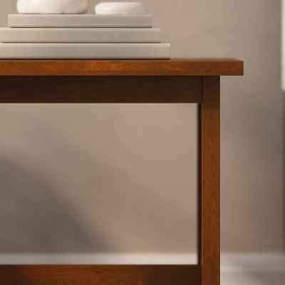 Walnut Solid Wood Farmhouse Accent Table, 21.75" Square