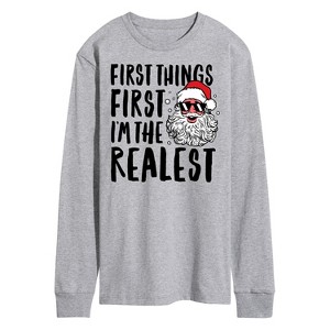 Men's - Instant Message - The Realest Santa Claus Christmas Long Sleeve Graphic T-Shirt - 1 of 4