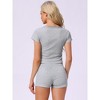 INSPIRE CHIC Women's Cotton Lace Trim Short Sleeve Top and Shorts Pajama Sets - 3 of 4