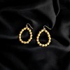 Slickblue Hoop Earrings, Boho Round Hoops with Beads, Festival Earrings, Wood Rubber Mix, 1.5", Gold Nat - 2 of 3