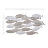 HomeRoots 21" X 36" Gray And Beige Metal School of Fish Wall Decor - 3 of 4