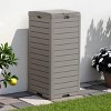 Syemin Outdoor Trash Cans 38 Gallon Outdoor Trash Can Waterproof Garbage Can with Lid Indoor Outdoor Use Trash Bin, Grey, 16.1"*16.26"*33.86" - 2 of 4