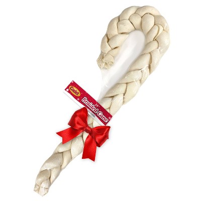 rawhide candy cane dog treat