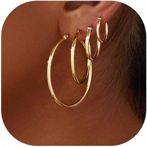 Hoop Earrings, Hypoallergenic for Women Girls Wearing Daily Fashionable Temperament - 1 of 4
