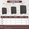 BEAFUP Softside Luggage Expandable Set of 3  Suitcase Upright Spinner Softshell Lightweight Luggage Travel Set - 3 of 4