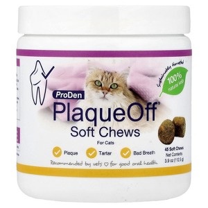 ProDen PlaqueOff® Soft Chews, For Cats, 45 Soft Chews, 3.9 oz (112.5 g) - 1 of 4