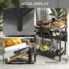 Resenkos 2-Tier Shelf Outdoor Bar Cart, Stainless Steel Tabletop Patio Serving Cart with Accessories for Poolside, Garden, Black - 3 of 4