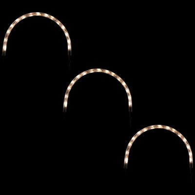 Set of Three White LED Christmas Arch Pathway Markers