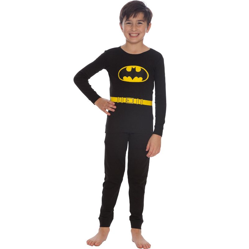 DC Comics Boys Batman Logo Dark Knight Costume Pajama Set, 1 of 6