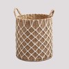 Rectangular Multi Purpose Water Hyacinth Woven Wicker Baskets with Handles 16" x 12" x 13" Natural Brown - 4 of 4