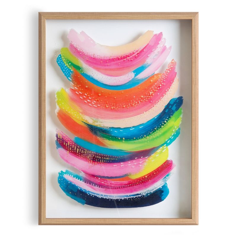 18&#34; x 24&#34; Blake Bright Abstract Framed Printed Glass by Ettavee Natural - Kate and Laurel, 3 of 12