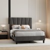 COZONY Linen Upholstered Full Platform Bed Frame with Adjustable Headboard, Wooden Slats Support, No Box Spring Needed, Easy Assembly - 3 of 4