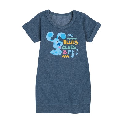 - Blue's Clues & You! - Blue's Clues & Me Graphic Short Sleeve Fleece Dress