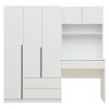 3-Door Wooden Storage Desk Wardrobe for Bedroom with Shelves and 3 Drawers, Natural - 2 of 4