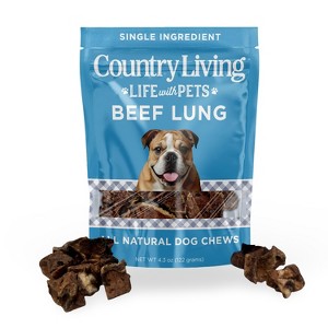 Country Living 4”-6” Beef Lung Slices Dog Treats – 8oz Bag – 100% Natural, Single-Ingredient, High-Protein, Grain-Free Dog Treats - 1 of 4