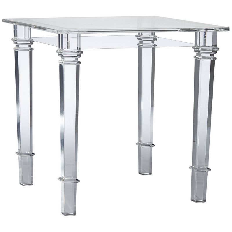 55 Downing Street Tustin Modern Lucite Acrylic Square Accent Side End Table 21 1/2" Wide Clear Tapered Legs for Living Room Bedroom Bedside Entryway, 5 of 9