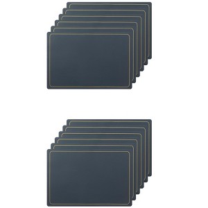 Unique Bargains Dining Room Heat Resistant Modern Faux Leather Placemats 18" x 12" 12 Pcs - 1 of 4