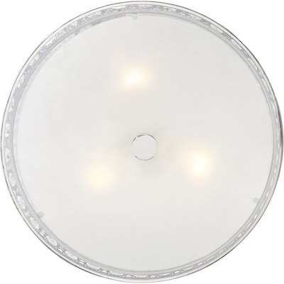 Polished Chrome Drum Semi-Flush Mount Light with Crystal Accents