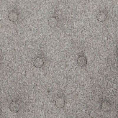 32" Light Gray Tufted Fabric Counter Stool with Walnut Wood Frame