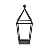 Cheung's Novara Pyramid Top Metal Lantern - Black - 3 of 4