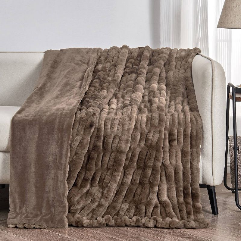 50"x60" Faux Fur Throw Blanket - Isla Jade, 1 of 7