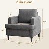 Mid-Century Accent Chair,Modern Linen Fabric Armchair Comfy Upholstered Reading Accent Chairs , Upholstered Sofa for Living Room, Bedroom - 2 of 4