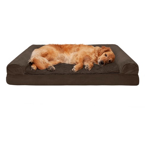 Furhaven Plush & Suede Cooling Gel Sofa Dog Bed - Jumbo, Espresso : Target