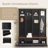 Sapphtopaz 59" Farmhouse 3-in-1 Hall Tree with 8 Hooks,Modern Entryway Bench with Open Compartments&Shoe Rack,Shoe Cabinet for Entryway,Hallway - 4 of 4