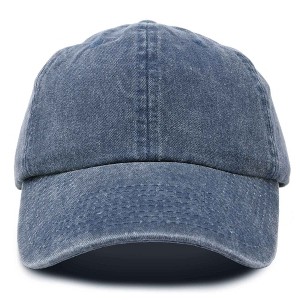 Dalix Mens Pigment Dyed Washed Cotton Cap Adjustable Hat 6 Panel Unstructured - 1 of 4