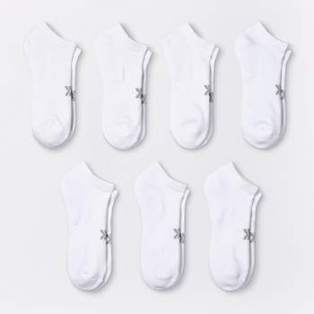 Women's Extended Size Cushioned 6+1 Bonus Pack No Show Athletic Socks - All In Motion™ White