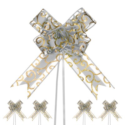 Unique Bargains Plastic Durable Glossy Multipurpose Ribbon Large Pull Bows 10 Pcs
