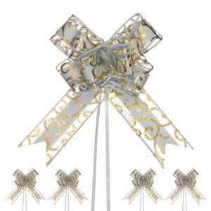 Unique Bargains Plastic Durable Glossy Multipurpose Ribbon Large Pull Bows 10 Pcs - 1 of 4