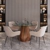 LeisureMod Nebo 47-Inch Modern Round Dining Table with Walnut Base and Glass/ Sintered Stone Top for Kitchen and Home - 2 of 4