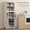 63" Small Buffet with Hutch, 4-Door Kitchen Pantry, Freestanding Storage Cabinet with Adjustable Shelf for Dining Room, Living Room - 4 of 4