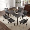 55" Modern Rectangular Dining Table for 6,Sintered Stone Top with Black Metal Legs,Small Space Kitchen or Dining Room Table-Maison Boucle - 2 of 4
