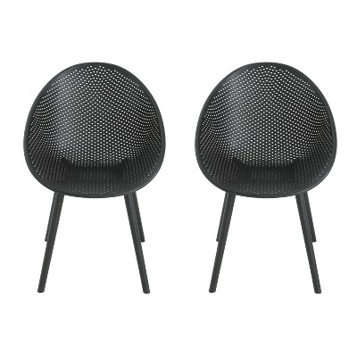 Infurnic Patio Dining Chairs Weather-Resistant Gable Dining Chair Multipurpose Modern Design for Outdoor and Indoor, Black, 23.23"*23.25"*32.75"
