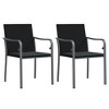 vidaXL 3 Piece Patio Dining Set with Cushions Poly Rattan and Steel - 4 of 4