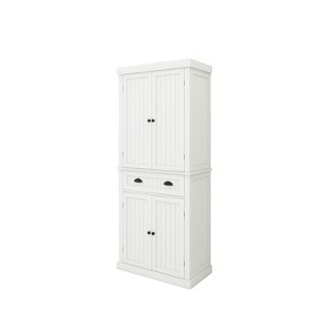 VYNXARIA 71" Freestanding Kitchen Pantry Storage Cabinet with Adjustable Shelves and Drawer - White - 1 of 4