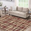 Modern Plaid Living Room Area Rug, Machine Washable Floor Carpet, Non-Slip Checkered Soft Rug, Low-Pile Non-Shedding Accent Rug, Indoor Foldable Rug - 3 of 4