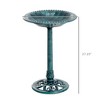 VisioGear Bird Baths, 28" Bird Bath Outdoor Decor with Pattern, Outdoor Bird Baths with Large Space, Green, 19.75"*19.75"*27.25" - 3 of 4