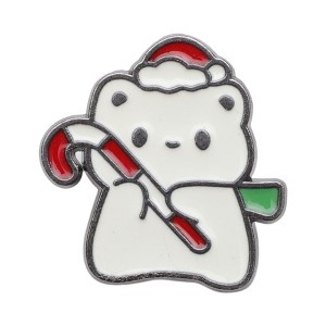 Unique Bargains Christmas Brooches Series Alloy Dripping Wax White Red 0.87"x1.02" 1Pcs - 1 of 4