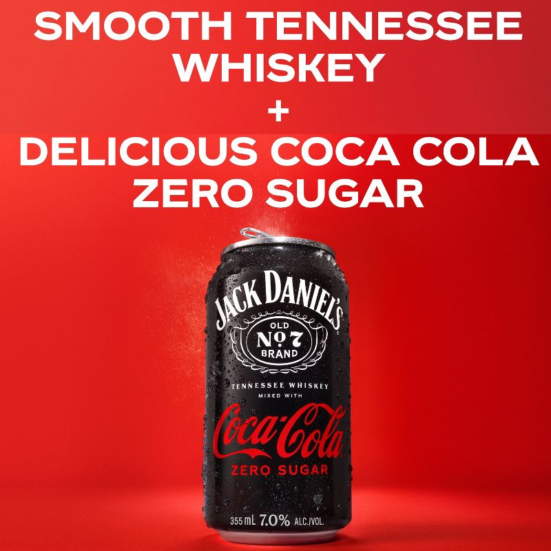 Jack Daniel&#39;s Jack &#38; Coke Zero RTD - 4pk/355ml Cans, 3 of 10