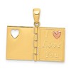 Black Bow Jewelry 14k Two Tone Gold & Enamel Sweetheart Book Pendant, 13mm - 4 of 4