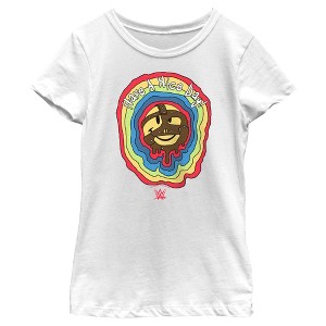 Girl's WWE Mankind Have a Nice Day Rainbow Logo T-Shirt - 1 of 4