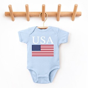 The Juniper Shop USA Flag Solid Baby Short Sleeve Bodysuit - 1 of 4