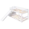 Stairway Twin over Twin Bunk Bed with Two Drawers and Slide, White - 2 of 4