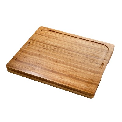 Bamboo Cutting Board with Color-Coded Flexible Mats Set